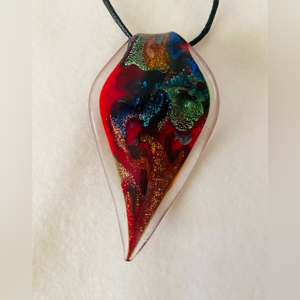 Necklace with glass pendant
